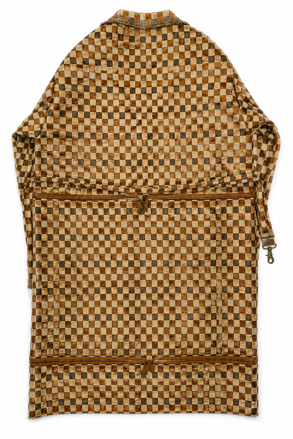 The Porcini Checkered Trench Tote
