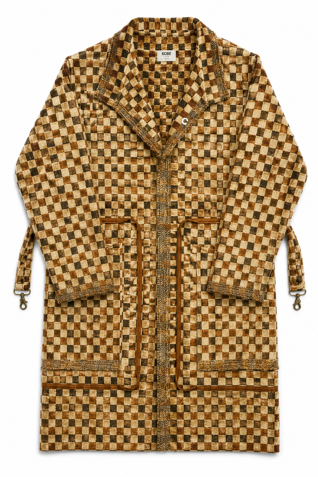 The Porcini Checkered Trench Tote