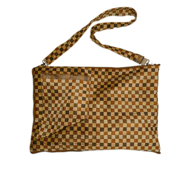 The Porcini Checkered Trench Tote