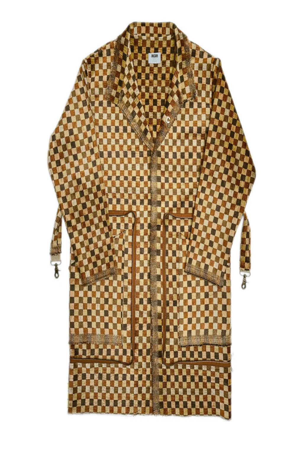 The Porcini Checkered Trench Tote